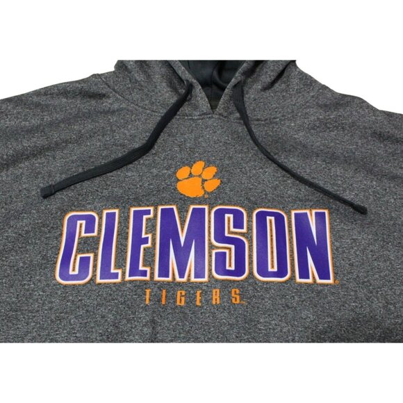 CLEMSON TIGERS FOOTBALL HOODED CHAMPION SWEATER LARGE UNISEX FRONT POCKETS - Picture 2 of 11